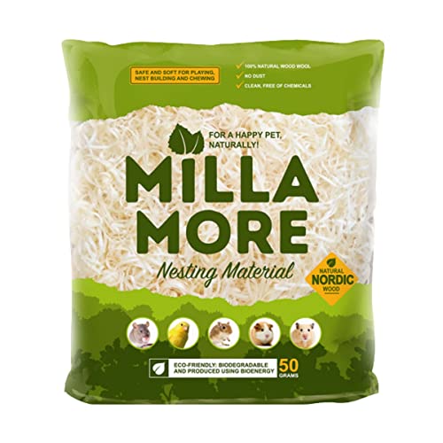 Millamore - Nistmaterial - Kleine Haustiere - Nistmaterial für Hamster - Organisch und biologisch abbaubar - 50g thumbnail