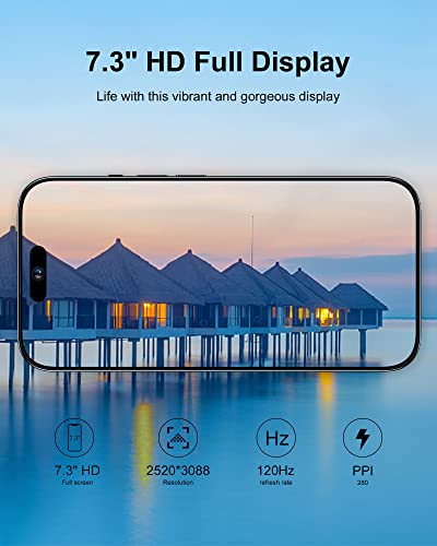 Wv Leisuremaster A14 Pro Max 5G Unlocked Smartphone - 6Gb+128Gb Fully Unlocked Cell Phone For Android 11, 7.3" , 7300Mah, 50Mp+108Mp Dual Camera（Black） #TOP2