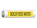 ComplianceSigns.com Boiler Feed Water (Black Legend On Yellow Background) Pipe Label Decal, 8x2 inch 5-Pack Vinyl for Pipe Markers