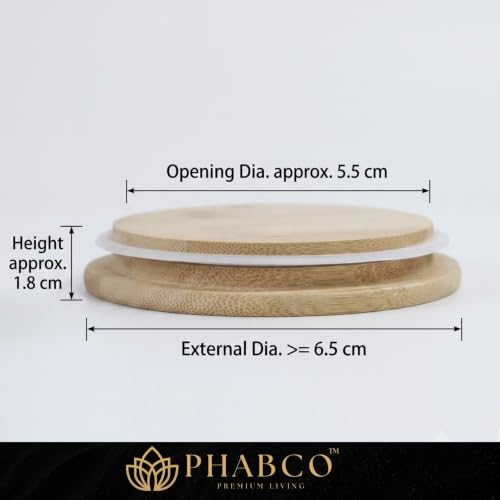 Image of 65 mm Bamboo Wooden Lid for Glass Jars with Silicone Seal Ring | Airtight Replacement Lid | Natural Eco-Friendly Reusable Lid for Kitchen Storage Containers
