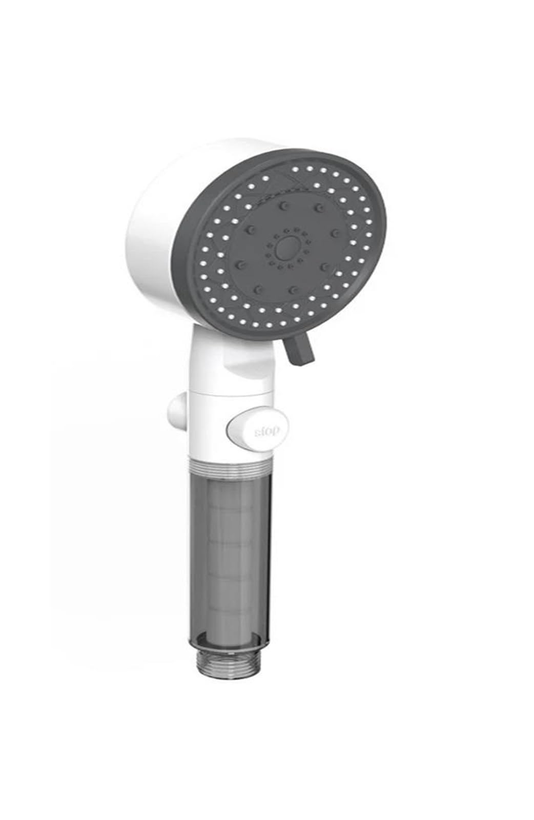 Soffione doccia filtrato, soffione doccia portatile ad alta pressione, risparmio idrico, resistenza alle cadute, ugello per doccia da bagno con arresto One Touch(White Hose Set)