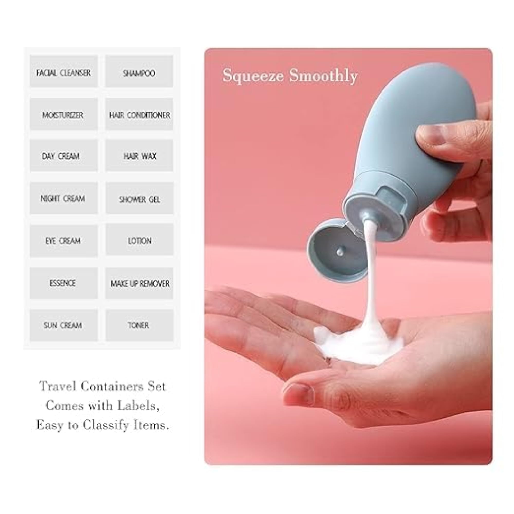 11 Pcs Travel Bottles Kit for Toiletries, Leak Proof