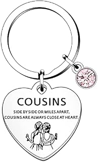 HULALA Cousin Gifts for Women Girls Cousin Friendship Keyring Key Ring Keychain Birthday Christmas Side by Side Or Miles Apart Cousins are Always Close at Heart