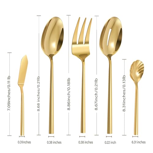 Silverware-45-Piece-Gold-Flatware-Set-with-Serving-Utensils-Stainless-Steel-Thick-Heavy-Mirror-Polished-Cutlery-Set-for-Wedding-Hotel-Restaurant-Service-for-8