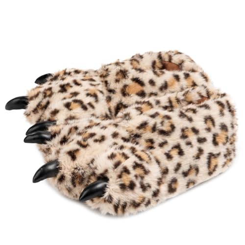 Image of Women Plush Animal Paw Slippers Funny Novelty Bear Claw Slippers Cozy Furry Warm Memory Foam Slippers Gifts for Halloween Christmas