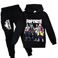 zhaojiexiaodian Sportanzug für Kinder mit 3D-Cartoon-Print,Freizeitpullover für Kinder Hoodie + Hose (DE/NL/SE/PL, Numerisch, 150, Regular, Schwarz)