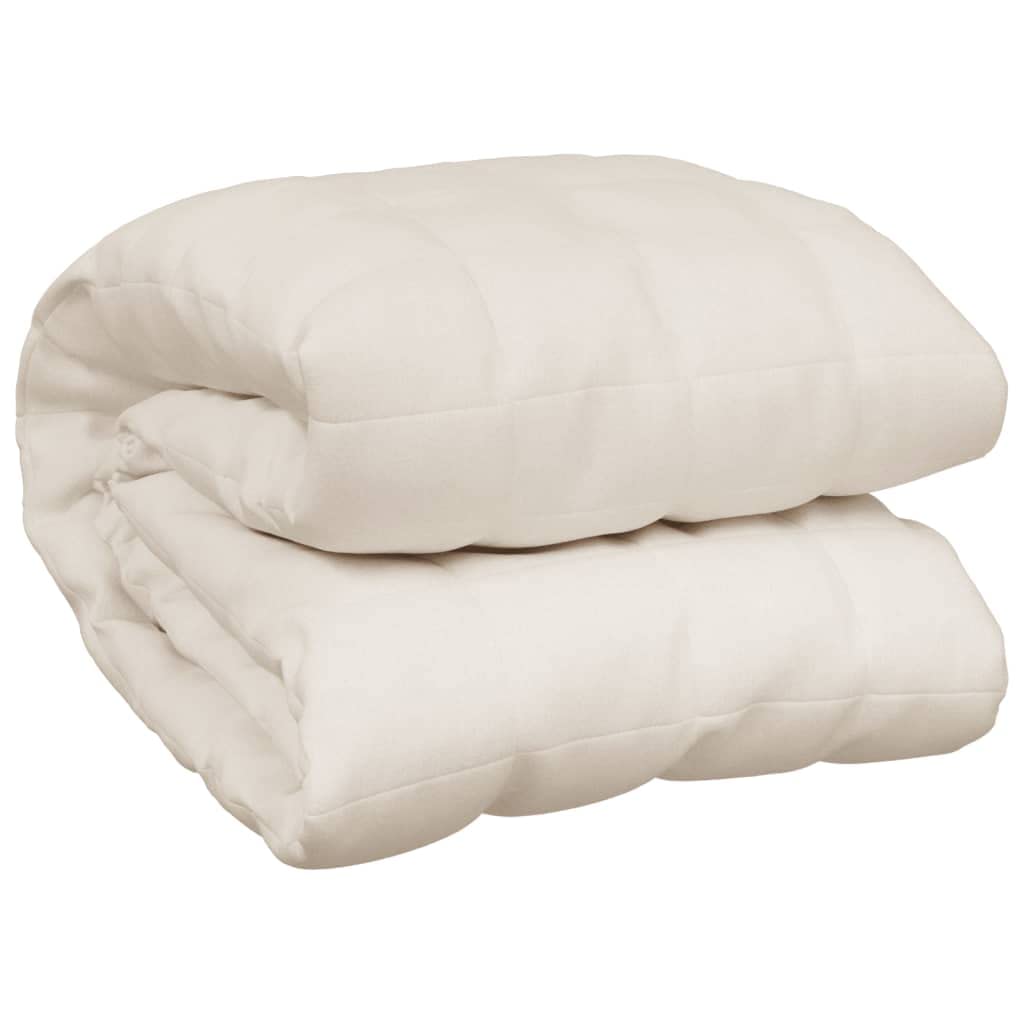 Homgoday Coperta con peso tessuto color crema chiaro 220 x 240 cm 11 kg, coperta ponderata con peso antistress, coperta pesante per adulti, coperta per divano invernale