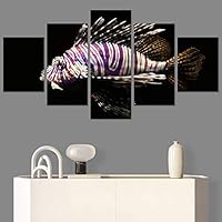 SIGNWIN 5 Panel Canvas Wall Art Modern Art Dramatic Fish Jellyfish Marine Life Multicolor Nautical Photography for Home Decorations Ready to Hang - 60