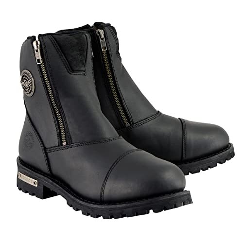 Image of Milwaukee Leather Premium Black Leather Motorcycle Riding Boots for Women Collection MBL - 9.5