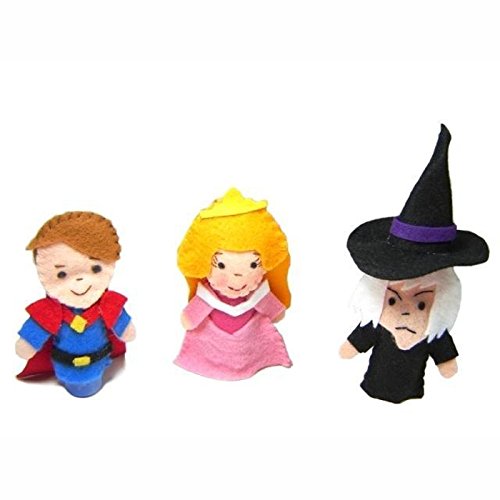 Dedoches De Feltro - Bela Adormecida - 3 Personagens - Multicolorido - 100% Artesanal