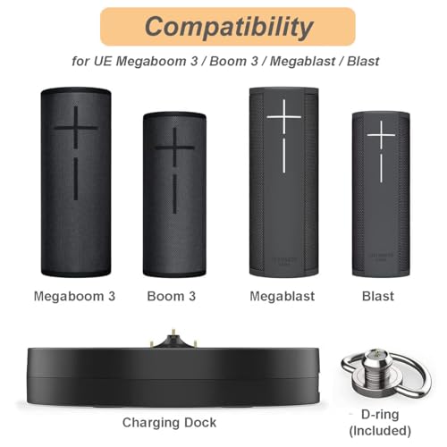 Charger for Ultimate Ears Boom 3/Megaboom 3/Blast/Megablast, Charging Dock Cradle with USB Port, 5.5ft Cable for UE Boom 3/Megaboom 3/Blast/Megablast