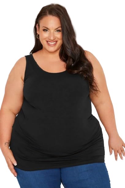 Plus Size Tank Top for Women Camisole Summer Basic Cotton Udershirts Pack of 1 Plus Size-image-29