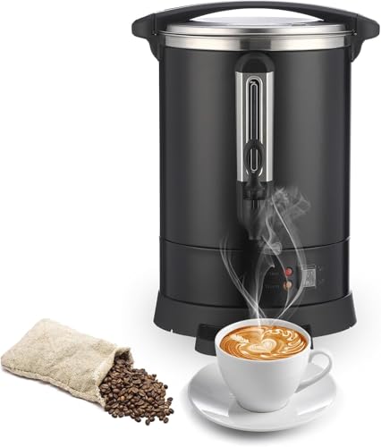GarveeHome 80 Cups Coffee Urn,12L/3.2 Gallon Double Wall Commerical Coffee Maker for Buffet Catering Wedding Gathering,Large Capacity Hot Coffee Dispenser,Stainless Steel Hot Water Urn