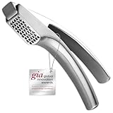 Prensa ajos -sin pelar-Machacador de ajos para ajo y jengibre-prensador ajos para el lavavajillas y desmontable para facilitar la limpieza-triturador de ajos de acero inoxidable con 5 años de garantía