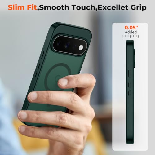 Image of SUPFINE Magnetic for Google Pixel 11 Case - Forest Green | With Screen Protector,Translucent Matte,Built-in Magnets,Military Grade Drop Protection,Shockproof Phone Cover