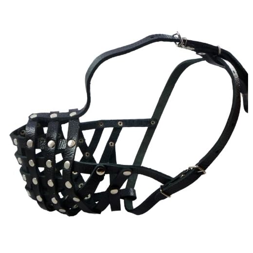 Secure Leather Mesh Basket Dog Muzzle #15 Black - Rottweiler (Circumference 13.5", Snout Length 4")