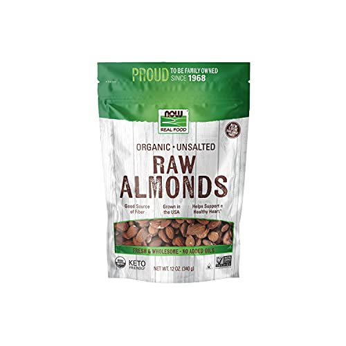 Now Foods, Certified Organic Almonds, Raw And Unsalted, Good Source Of Protein And Fiber, Grown In The Usa, Certified Non-Gmo, 12-Ounce (Packaging May Vary) #TOP29