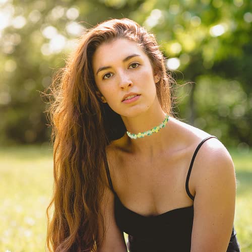 Palotay 8Pcs Colorful Choker Necklace Set For Women Daisy Choker Necklace Velvet Choker Necklaces Lace Choker Collar Necklaces Gothic Lace Collar Classic Choker Flower Choker Gifts For Girls-Flower1 #TOP6