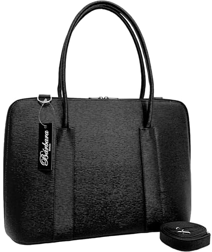 Maleta Executiva Feminina Pasta Notebook Tablet Bolsa Social Casual Laptop Ombro Transversal 14 15 15.6 15,6 16 17 Polegadas (Preto-riscadinho, Grande)