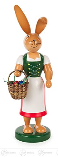 Osterhäsin des Monts Métallifères statuette en bois de Pâques 25cm