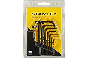 STANLEY 69-253 10-Piece Metric Hex Key Set with Anti-Rust Properties for Home, DIY & Professional Use, YELLOW & BLACK