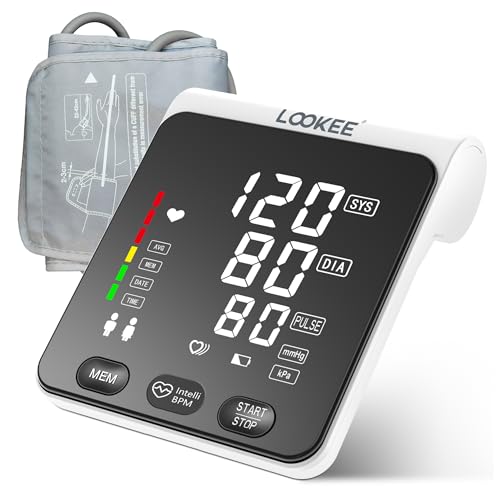 LOOKEE - LOOKEE A2 Premium Blood Pressure Machine for Home Use | Proudly Canadian | Super Large 6.4” LED Clarity | Upper Arm Large Cuff Automatic Blood Pressure Monitor | Slim Design | 2x60 Memories