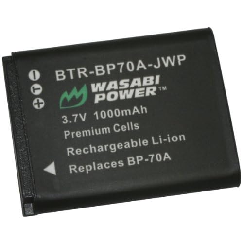 Wasabi Power Battery for Samsung BP70A, EA-BP70A and Samsung AQ100, DV150F, ES65, ES67, ES70, ES71, ES73, ES74, ES75, ES80, MV800, PL20, PL80, PL90, PL100, PL101, PL120, PL170, PL200, PL201, SL50, SL6