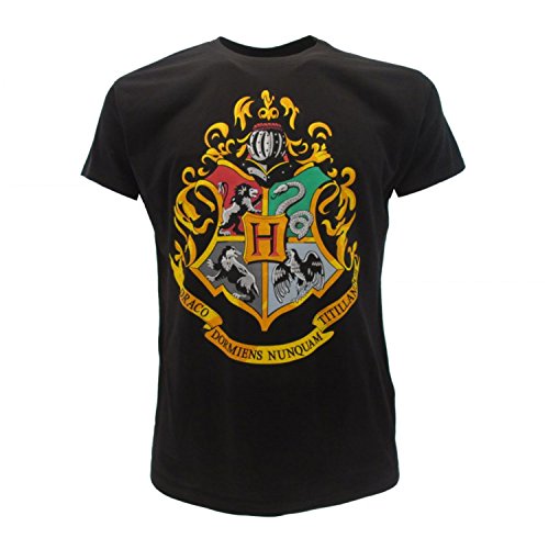 T-Shirt BLASON Hogwarts ECOLE DE POUDLARD Harry Potter - 100% Officiel WARNER BROS (XS (12-14 âge))