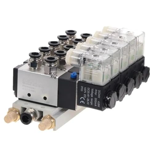 Électrovanne pneumatique 4V210-08 distributeur monostable avec embase 24V - 5