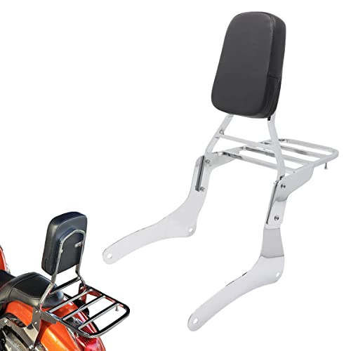 Motaux Passenger Sissy Bar With Luggage Rack Backrest For Kawasaki Vulcan 900 Vn900 Classic Custom 1996-2023, Chrome #TOP4
