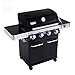 Monument Grills Larger 4-Burner Propane Gas Grills Cabinet Style, Black,LED Controls,Side Burner,USB Light-13892