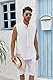 Runcati Ärmelloses Herren Hemd Tank Top Sommer Baumwollenhemd Muskelshirt für Herren Urlaub Freizeit Hemdbluse Universal Fit Weiß XL
