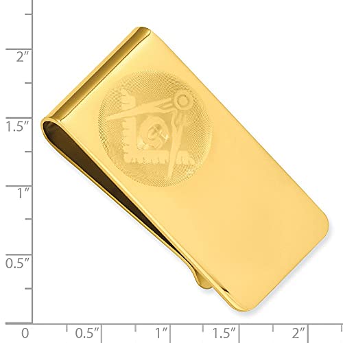 Diamond2Deal Gold-Plated Kelly Waters Masonic Money Clip (Length: 25 mm|Width: 50mm)3