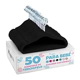 MAGMALIFE 50 Ganchos de Terciopelo para Ropa de Bebe, Gancho Plateado Giratorio de 360 Grados, Adecuado para Todo Tipo de...
