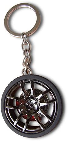 LivelyBuy Car Rim Wheel Keychain Tire with Brake Discs Keyring Miniature Fashion Decoration Pendant Accessary Souvenir Gift