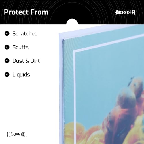 Image of Hudson Hi-Fi Anti-Static Vinyl Record Sleeves - Durable Clear Disc Sleeves- Protect Your LP Albums from Scratches, Dust & Dirt - Acid-Free Rice Paper Disc Covers, 250x Outer Sleeves