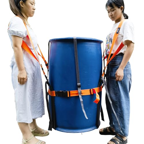Storbuffs Carrying Straps for Cylinder or Other Shapes, Move Water Heaters-Tanks, Wine-Whiskey Barrels & 55 Gal Drums,Box,Refrigerators,Washing Machines,Adjustable 2-Person Shoulder System