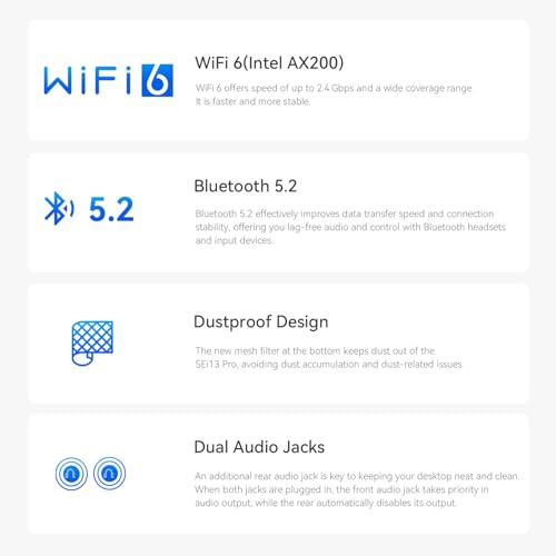 Image of Beelink SEi13 Pro Mini PC W-11 Pro, i7-13620H 32G LPDDR5 500G NVMe M.2 SSD, Mini Desktop Computer Suppoet Triple Display 4K@60Hz Output via HDMI +DP1.4+USB-C(rear), WiFi 6+BT5.2+2.5G LAN Mini Computer