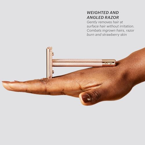 OUI the People Single-Blade Women's Safety Razor for Sensitive Skin (Rose Gold)