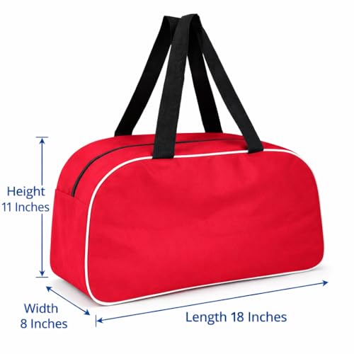 Image of Primrose 25L Travel Duffel Bag, 18 Inch Lightweight Gym and Weekend Bag for Men and Women, Red