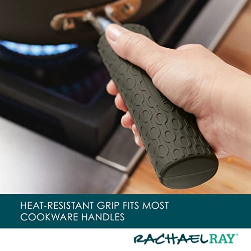 Rachael Ray Tools and Gadgets Cookware Silicone Handle/Holder Sleeve Set for Frying Pans, Skillets, and Cast Iron, 3 Piece - Gray by Rachael Ray - Image 3