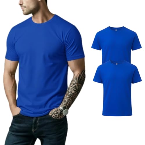 Image of Men's 100% Cotton Crew Neck T-Shirt | Regular Fit | Soft & Breathable | Casual Everyday Wear