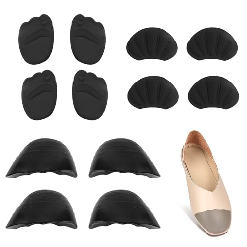 Image of 6 Pairs Shoe Filler Inserts for Women, Toe Cushion Fillers Make Shoes Fit, Heel Comfort Pads, Half-Size Insoles Adjust Shoe Too Big for High Heels, Flats, Casual (Round Head)