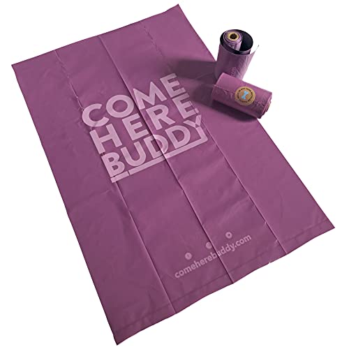 Image of 100% MADE FROM RECYCLED PLASTIC RESIN Extra Thick and Strong Dog Poop Bags, Guaranteed Leak-proof, 15 Doggy Bags Per Roll, Each Dog Poop Bag Measures 11.5 x 8 Inches