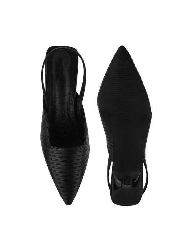 Image of The White Pole Women's Bellies Fashion Pointed Stiletto Heel Pump Shoes Mules for Office,Party and Formal Occasion
