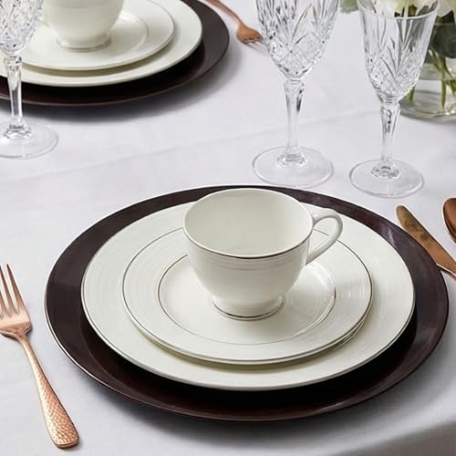 Image of 8.1 inch Hammered Rosegold Dinner Forks | 5-Piece Premium Stainless Steel Flatware Set | Elegant Dishwasher-Safe Cutlery for Home, Restaurants, and Gift Giving