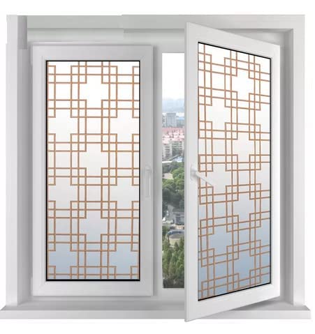 Image of SUNBIRD Window Privacy Film, Decorative Stained Glass Window Film, Frosted Window Tinting Film for Home, House Door Glass ('12 X 78' INCHES, Black Desert)