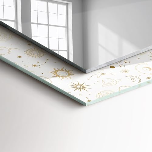 Miroir mural cadre en verre graphique structure de qualite superieure 60x60cm