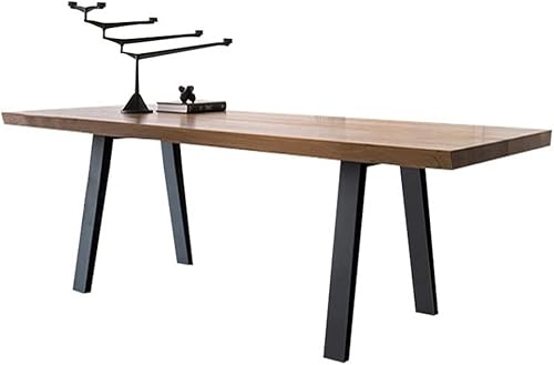 Mesa moderna de madera maciza simple para el hogar, dormitorio, oficina, sala de reuniones, escritorio de computadora, patas de metal fuertes