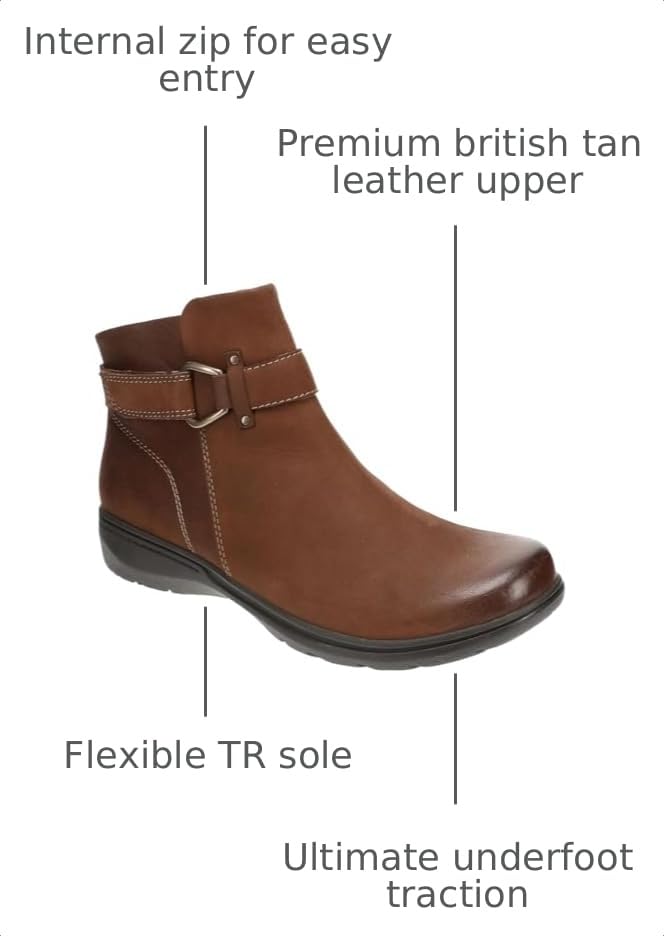 Clarks Collection Women's Carleigh Drift Ankle Boot, British Tan Leather, 8.5 M US - image 3